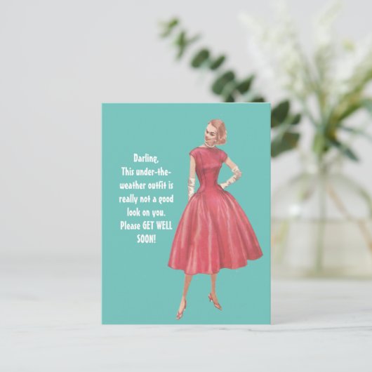 レトログラマー女性の皮肉よく葉書を取得 ポストカード (スタンド正面)