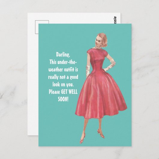 レトログラマー女性の皮肉よく葉書を取得 ポストカード (正面/裏面)