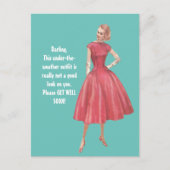 レトログラマー女性の皮肉よく葉書を取得 ポストカード (正面)