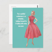 レトログラマー女性皮肉誕生日はがき ポストカード (正面/裏面)