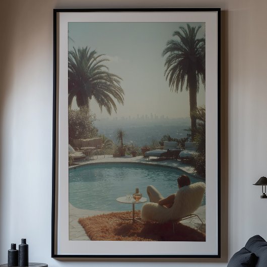 レトログラマー:プールサイドカクテルロサンゼルス ポスター