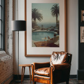 レトログラマー:プールサイドカクテルロサンゼルス ポスター