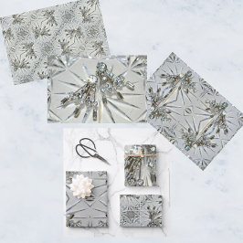 レトログラムアールデコライン石 ラッピングペーパーシート