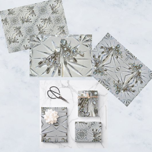 レトログラムアールデコライン石 ラッピングペーパーシート