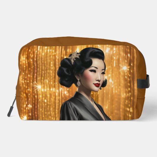 レトログラムガールズ（ケイコ）プリントカットソーバッグ ドップキット (裏面)