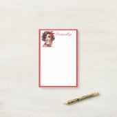 レトログラムガールバラタトゥーレッドパーソナライ縁どズ ポストイット (デスク上)