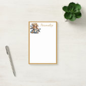 レトログラムガールモトキュレ金ゴールドパーソナライ縁どズ ポストイット (オフィス)