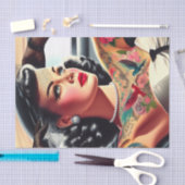 レトログラムタトゥトードピンアップ 薄葉紙 (クラフト)