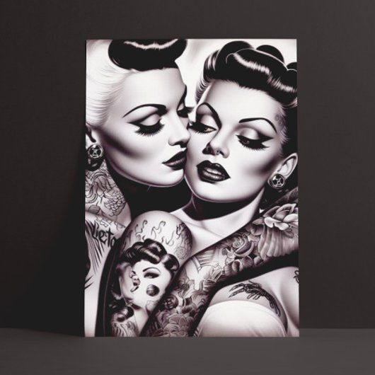 レトログラムタトゥーガールズ ポストカード