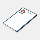 レトログラムネイビーガールブルーパーソナライ縁どズ ポストイット (アングル)