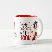 レトログラムハウスワイドメイおもしろいズイシティックキッチン引用文 ツートーンマグカップ (正面右)