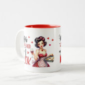 レトログラムハウスワイドメイおもしろいズイシティックキッチン引用文 ツートーンマグカップ (正面左)