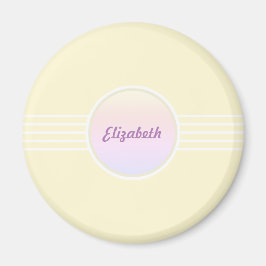 レトログラムパーソナライズされたきらめく金ゴールドとオパール マグネット