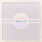 レトログラムピパーソナライズされたックアンドオパール ガラスコースター (正面)