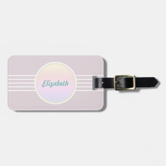 レトログラムピパーソナライズされたンクとオパールの荷物タグ ラゲッジタグ (正面横)