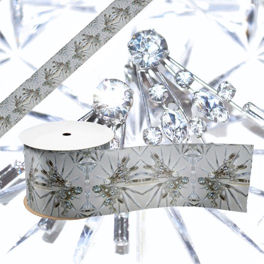 レトログラムラインストーンズ サテンリボン