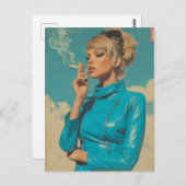 レトログラム喫煙ファッション ポストカード (正面/裏面)