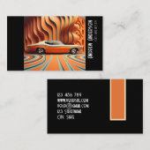 レトログランジオレンスタイリッシュジ茶色の旧車 名刺 (正面/裏面)