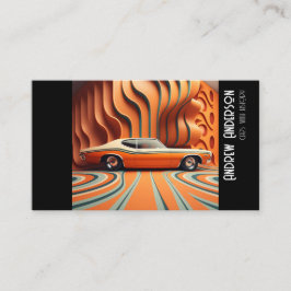 レトログランジオレンスタイリッシュジ茶色の旧車 名刺