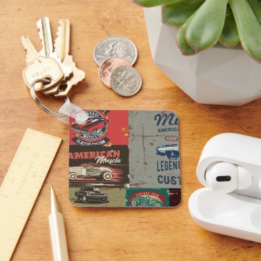レトログランジクラシック車 キーホルダー (デスク)