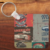 レトログランジクラシック車 キーホルダー (正面)