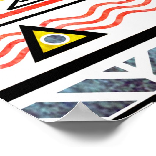 レトログランジスタイルの部族フォークパターン ポスター (角)