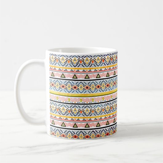 レトログランジフォークの部族スタイル コーヒーマグカップ (左)