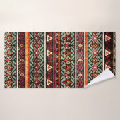 レトログランジフォークの部族スタイル バスタオル (バスタオル)