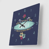 レトログランジヴィンテージアロハハワイサーファー スクエア壁時計 (傾斜)