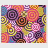 レトログランジ円抽象芸術幾何学的 ラッピングペーパー (フラット)