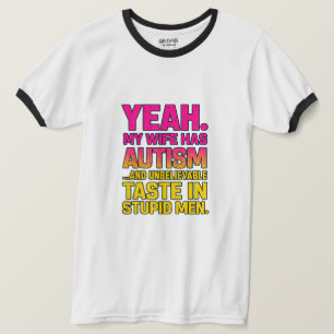 レトログランジ声明Tシャツ - 自閉症の妻がいて幸せ Tシャツ