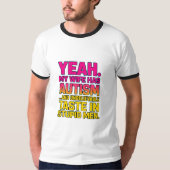 レトログランジ声明Tシャツ - 自閉症の妻がいて幸せ Tシャツ (正面)
