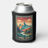 レトログランドテトンハイクサンセットTシャツ 缶クーラー (缶裏面)