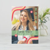 レトログラードパーティの招待状と写真（緑） 招待状 (スタンド正面)