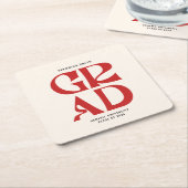 レトログラード スクエアペーパーコースター (アングル)