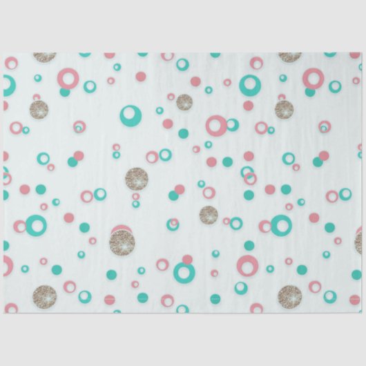 レトログリッターレッドグリーン金ゴールド水玉模様クリスマス 薄葉紙 (正面)