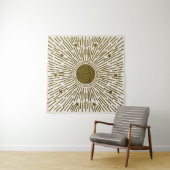 レトログリッター、金色の太陽と光線 タペストリー (インサイチュ)