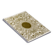 レトログリッター、金色の太陽と光線 ノートブック (右側)
