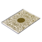 レトログリッター、金色の太陽と光線 ノートブック (左側)