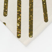 レトログリッター、金色の太陽と光線 フリースブランケット (角)