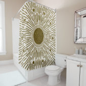 レトログリッター、金色の太陽光線 シャワーカーテン (インサイチュ)