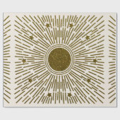 レトログリッター、金色の太陽光線 ラッピングペーパー (フラット)