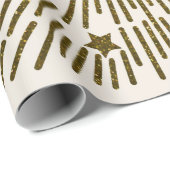 レトログリッター、金色の太陽光線 ラッピングペーパー (ロールコーナー)