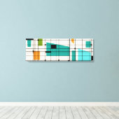 レトログリッドとスターバストキャンバスプリント キャンバスプリント (インサイチュ (ウッドフロア))