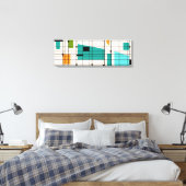 レトログリッドとスターバストキャンバスプリント キャンバスプリント (インサイチュ (寝室))