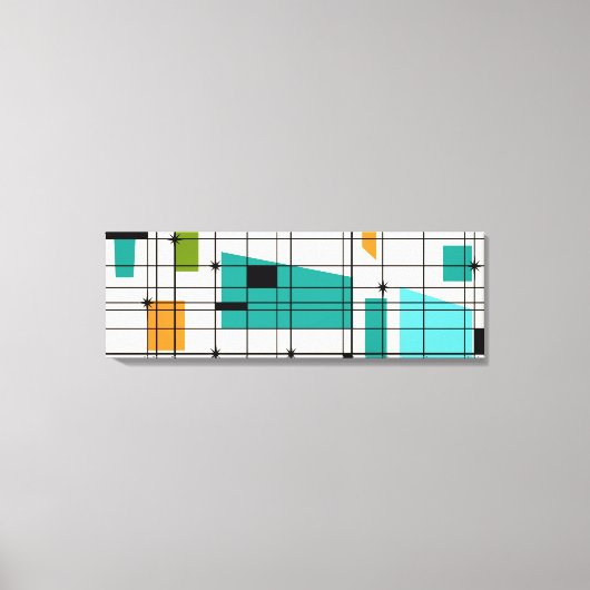 レトログリッドとスターバストキャンバスプリント キャンバスプリント (正面)