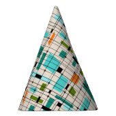 レトログリッドとスターバストパーティー帽子 パーティーハット (右)