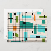 レトログリッドとスターバストポストカード ポストカード (正面/裏面)