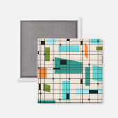 レトログリッドとスターバストマグネット マグネット (正面/裏面)