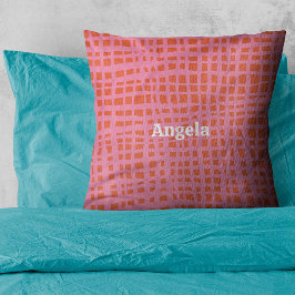 レトログリッド抽象芸術パターンのパーソナライズ クッション